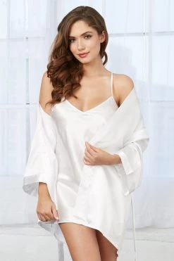 Dreamgirl Simple Satin Robe And Chemise -Garter Lingerie Shop unnamed file 592