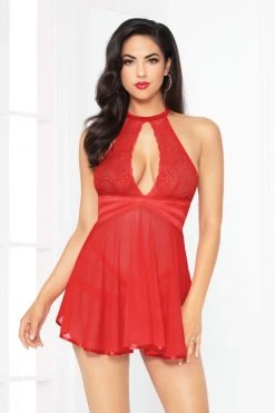 Seven Till Midnight High Neck Keyhole Babydoll -Garter Lingerie Shop unnamed file 614