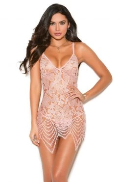 Elegant Moments Embroidered Lace Chemise -Garter Lingerie Shop unnamed file 729
