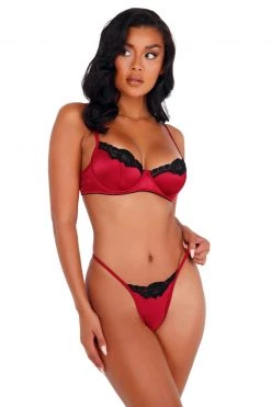 Roma Costume Lace And Satin Underwire Bra Set